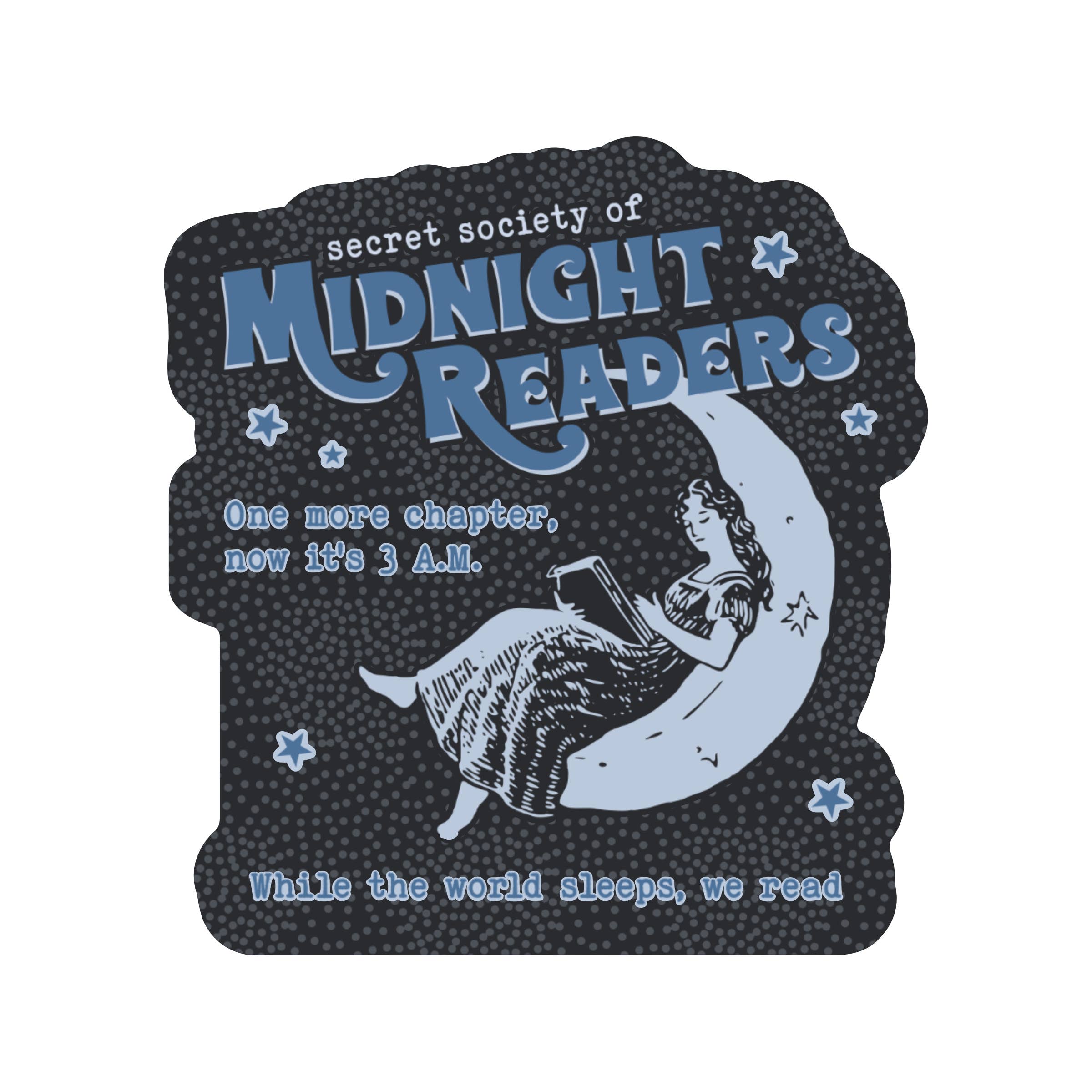 Juju and Moxie - Wholesale Sticker - Night Reader Lit Book Lover High Quality Vinyl Sticker0