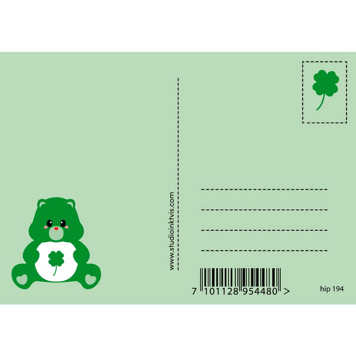 Studio Inktvis - Vendita all'ingrosso Cartoline - Cartolina Care Bear Care Bear Buona Fortuna1