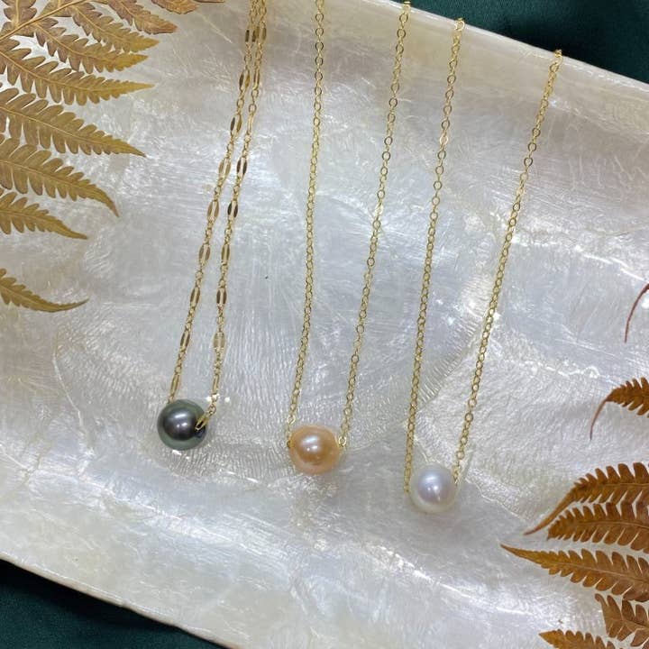 Floating Pearl Necklace 14k Gold-Fill for wholesale by Beach Babe Hawaii