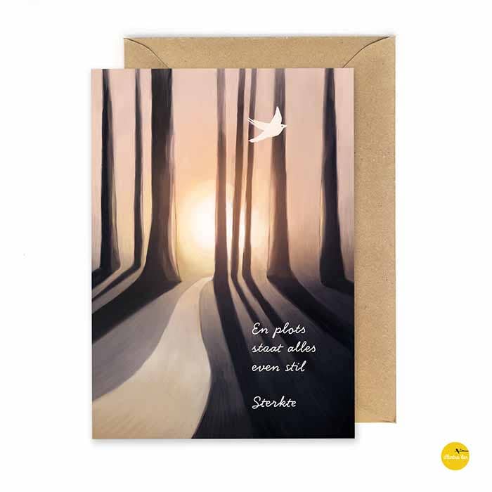 wenskaart Troost En plots staat alles stil voor wholesale door illustralies