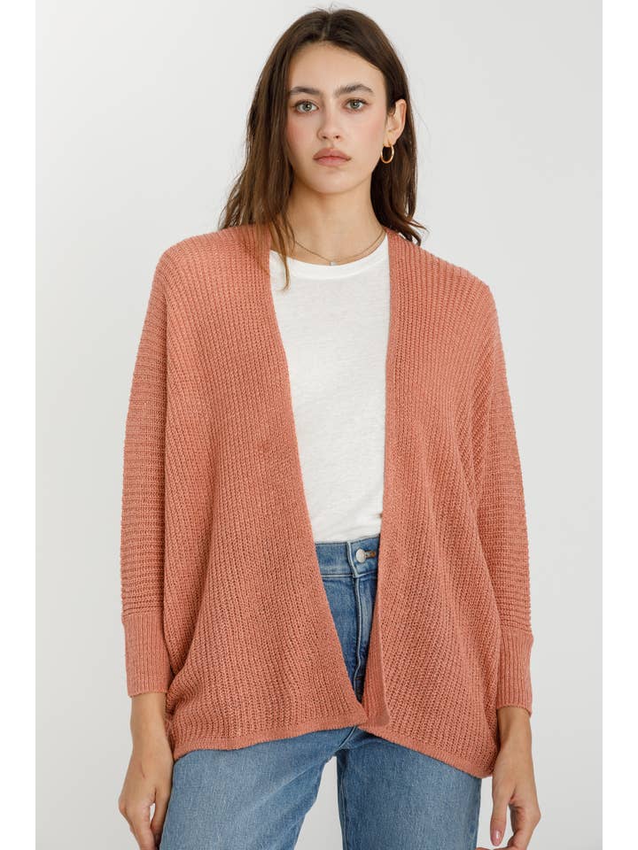 Be Cool - Wholesale Cardigan - Women's - DOLMAN SLEEVE OPEN FRONT CARDIGAN