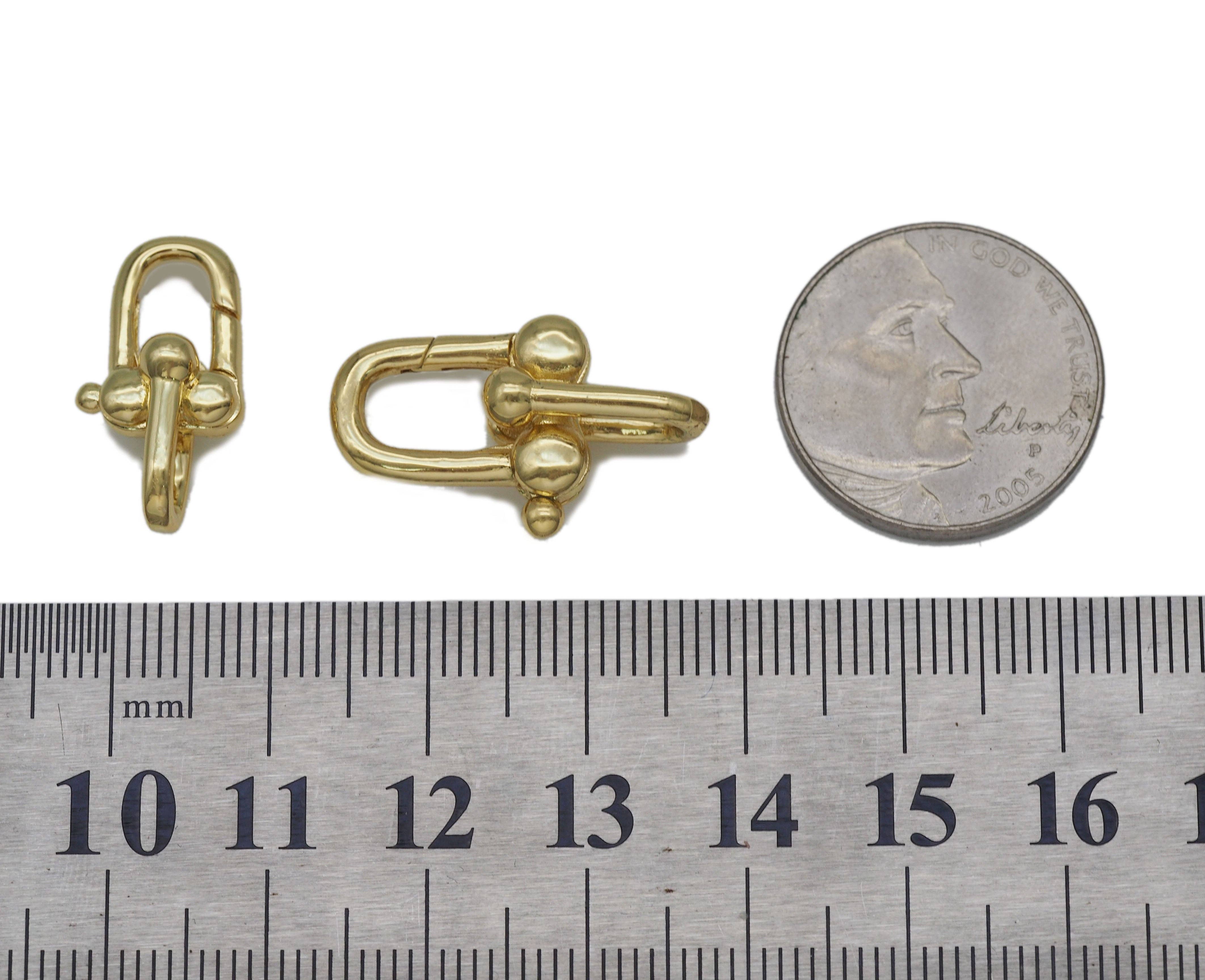 BestBeads&Beyond – Engroshandel Spænde – Sølv Guld U form lås, Sku #H3352