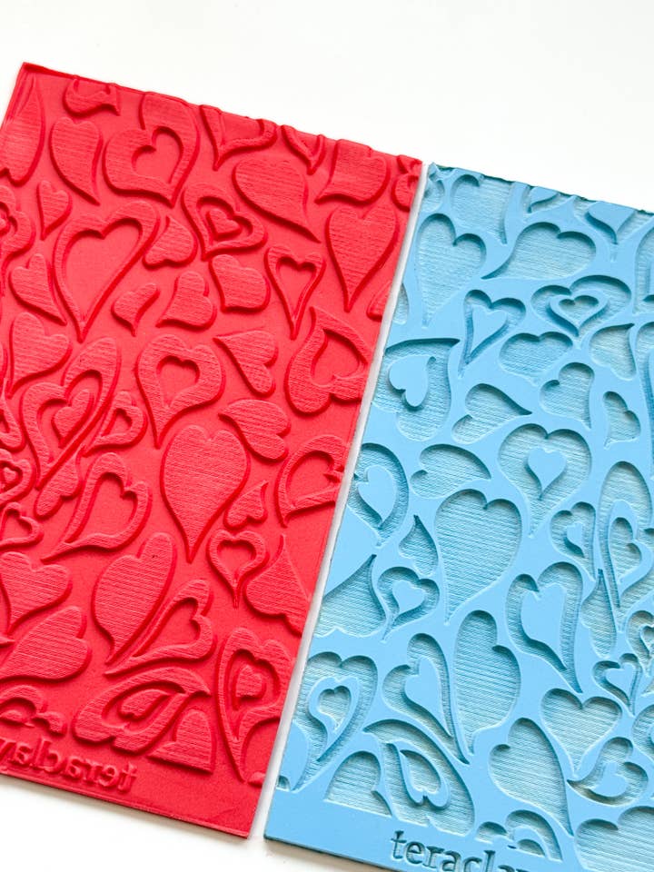 Gummitexturmatte mit Wellenherzen für Polymer Clay für den Großhandel von Tera Clay
