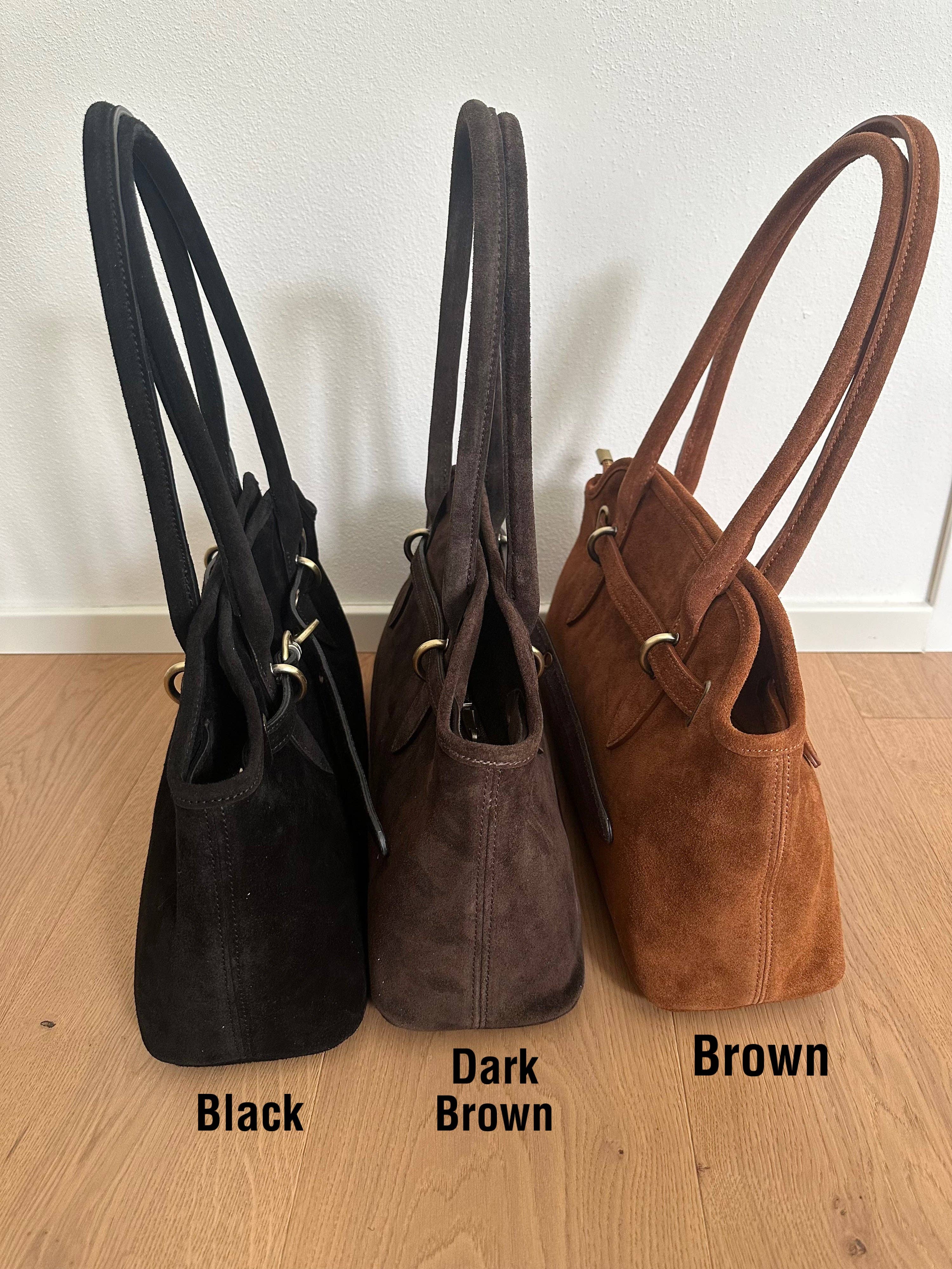 Zhade – Bolsa de ombro – Mulher por atacado – GRACE - bolsa de ombro em camurça genuína15