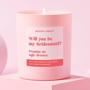 Candle Label for Bridesmaid by LoveAtEverySight |Will You Be My Bridesmaid  Candle|Sticker Bridesmaid Candle Label- Floral Themed Candle Glass Glossy