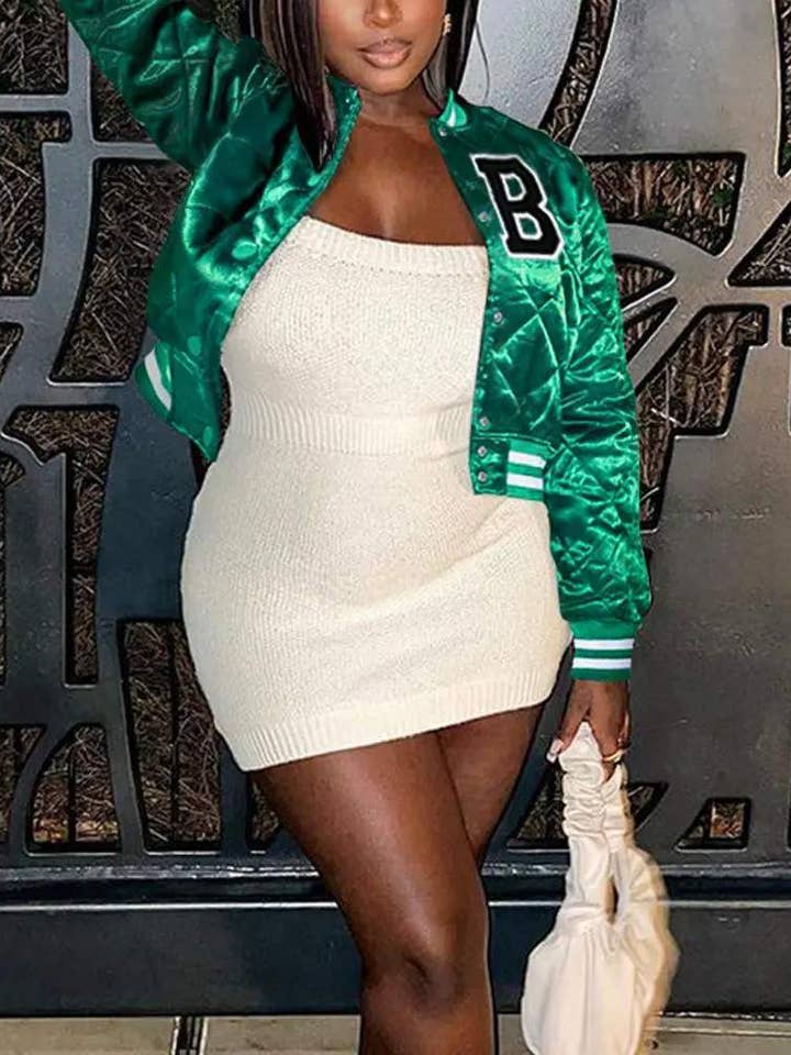 Flarix - Wholesale Bomber Jacket - Women's - letter patch quilted puffer bomber jacket7