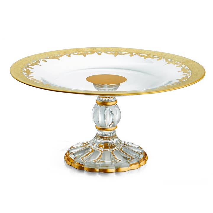 Vetro Gold Petit Four Stand for wholesale by Arte Italica & Crown Linen Designs