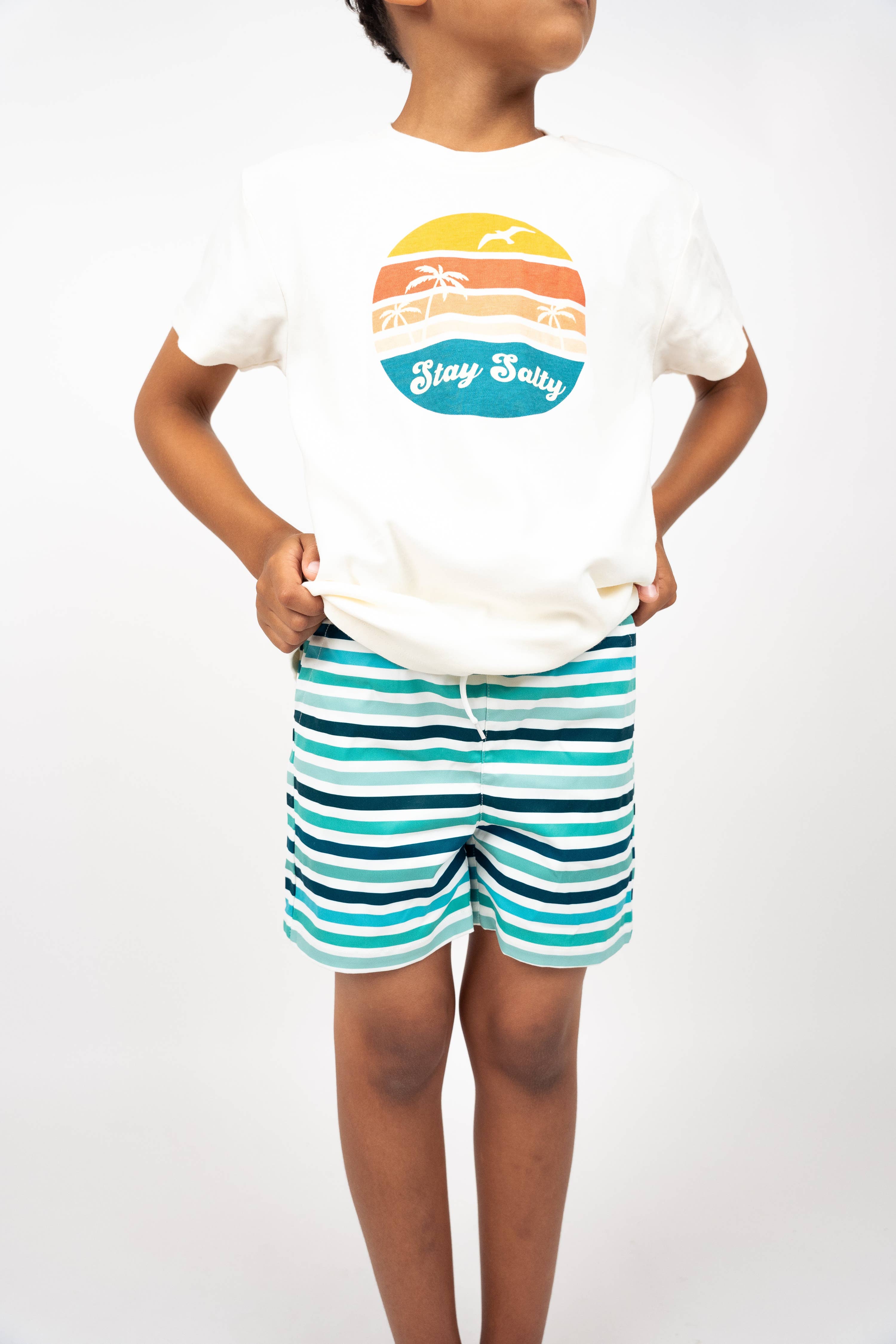 Emerson and Friends - Vente T-shirt sérigraphié – enfant - T-shirt en coton Stay Salty Summer Kids Clothing1