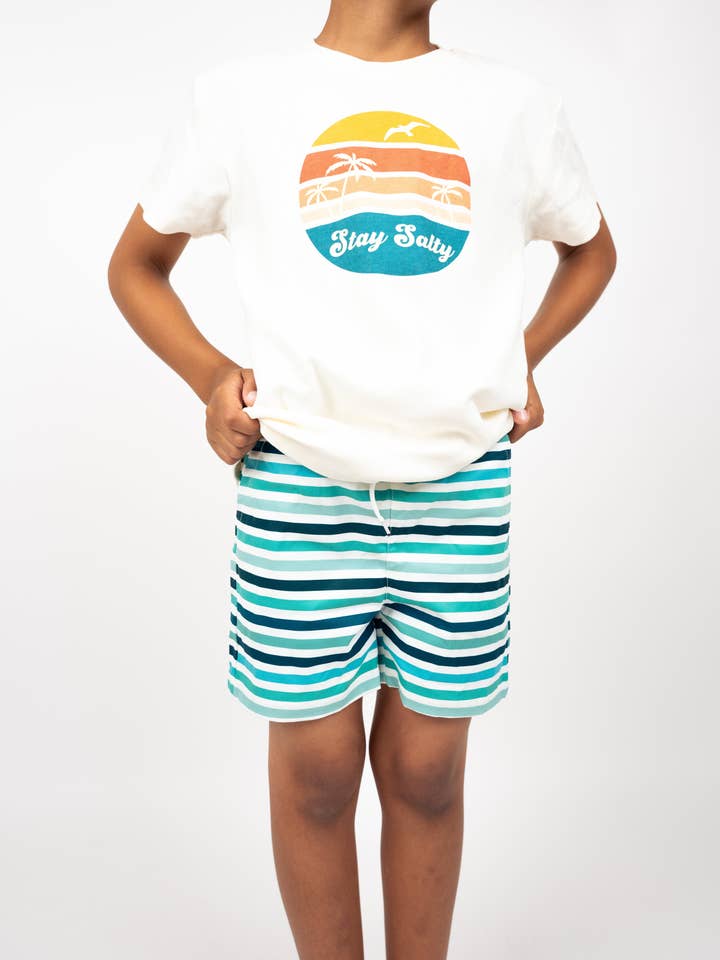 Emerson and Friends - Vente T-shirt sérigraphié – enfant - T-shirt en coton Stay Salty Summer Kids Clothing1