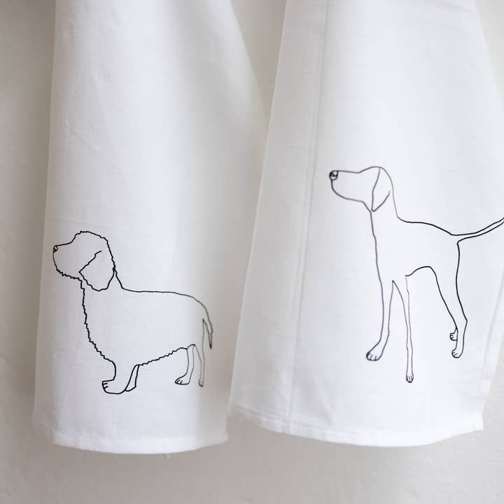 Lieblingspfote - Venta al por mayor Paño de cocina - Paño de cocina blanco con diseño de Vizsla4