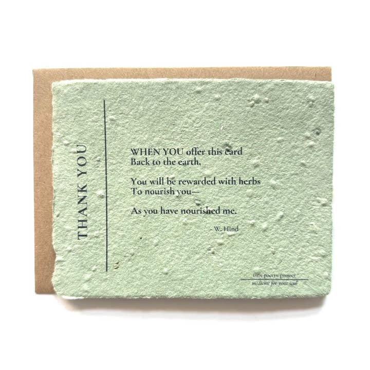 GRACIAS: Tarjeta Plantable con Semillas de Hierbas para venta al por mayor de tiny poetry project