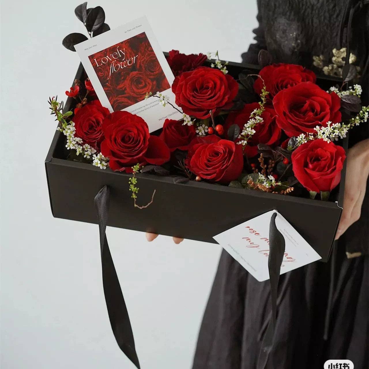 Elegant Design Supply - Wholesale Gift Box - Big Bow Rectangle Flower Box with Clear Lid12