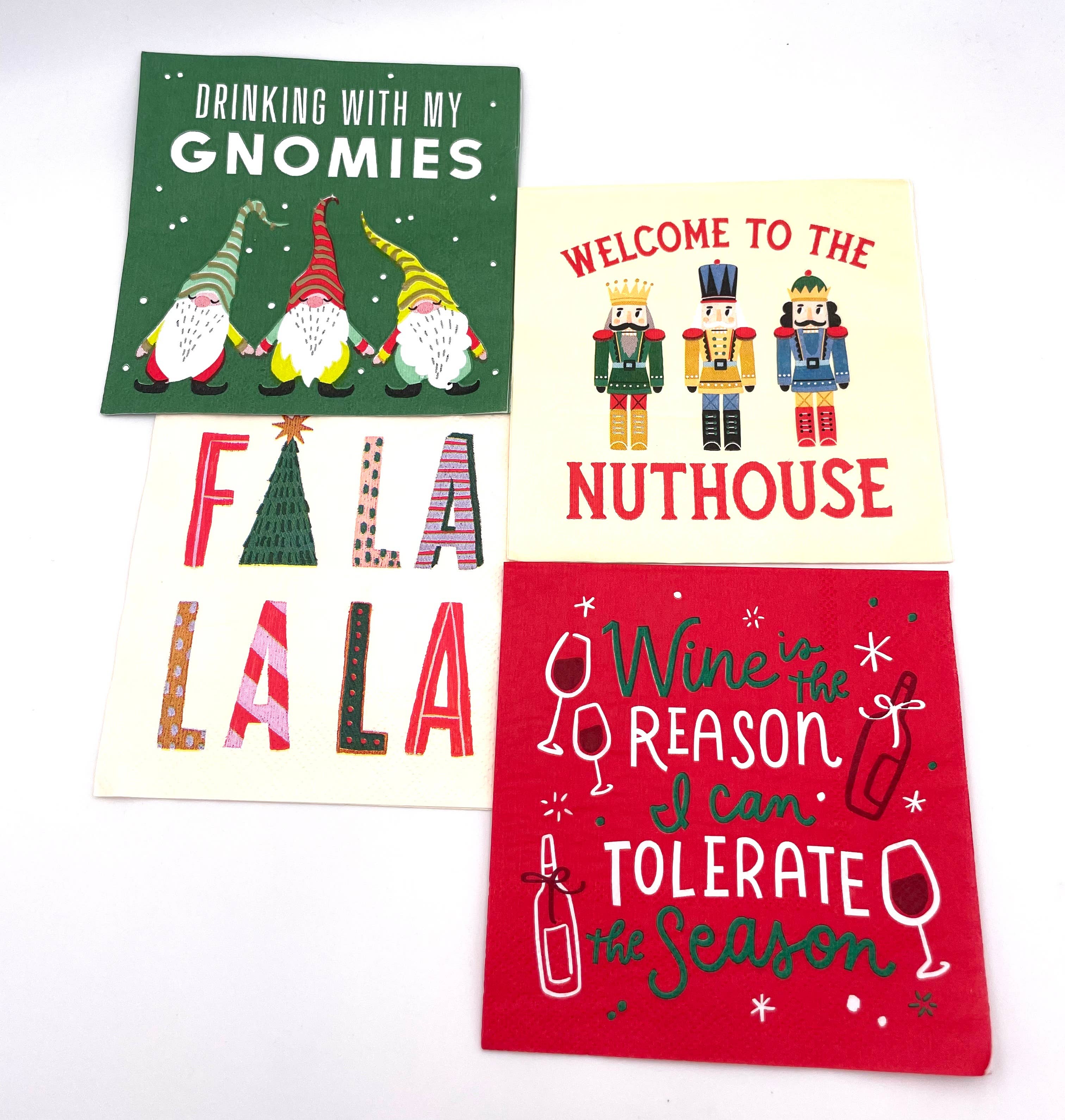 soiree-sisters - Wholesale Disposable Napkin - Funny Christmas Napkins |Welcome To The Nuthouse - 20ct4