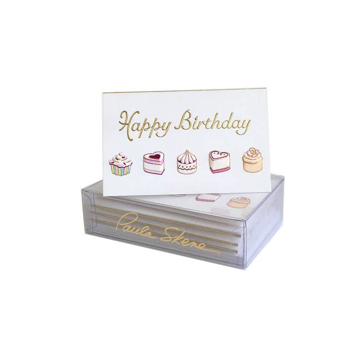 Petit Fours Birthday Enclosure Card for wholesale by PAULA SKENE DESIGNS