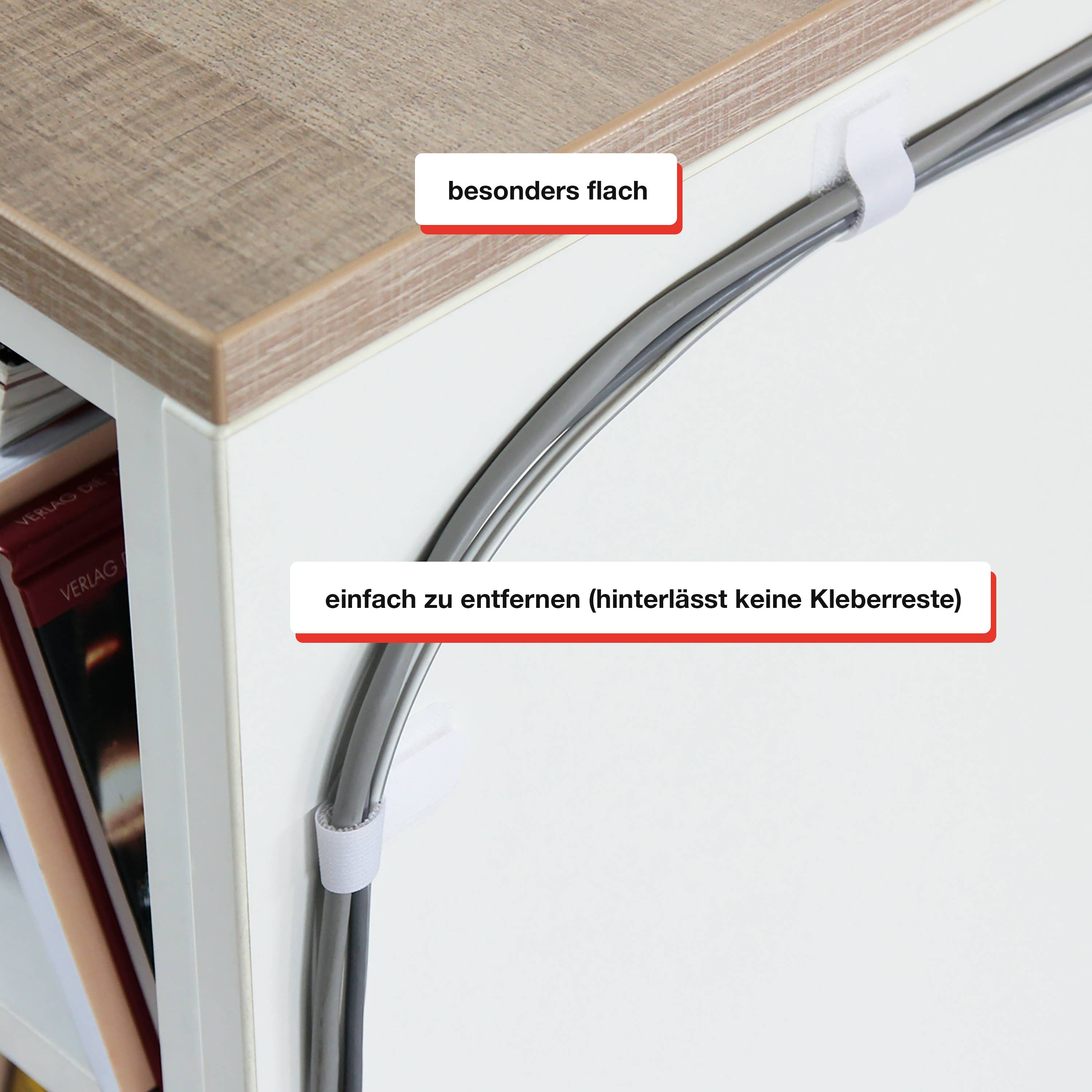 LABEL THE CABLE - Wholesale Cord Holder - LTC WALL STRAPS (50 Pcs - White)3