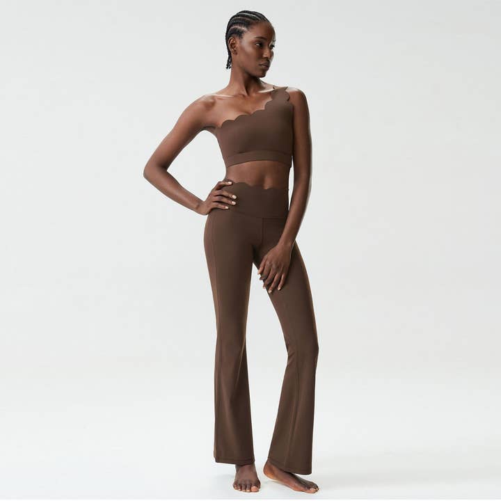 Women's Petal Sports Bra & Flared Yoga Pants 2-Piece Set for wholesale by Sodalemon