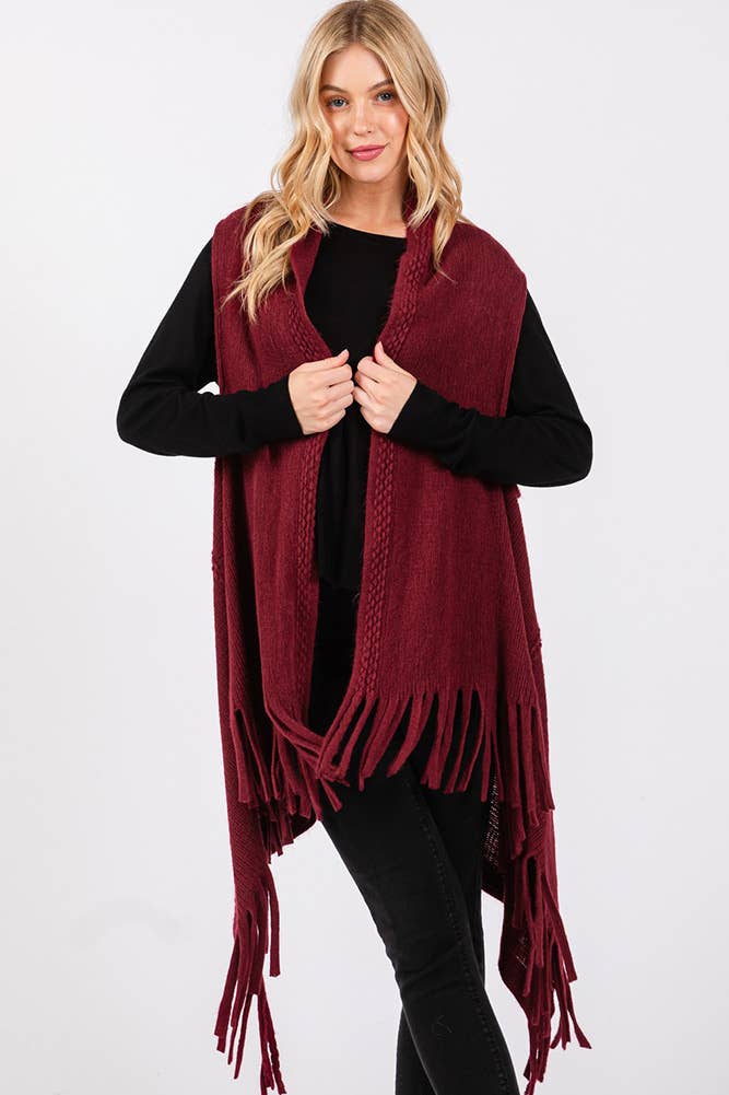 Hana - Vente Veste sans manches – femme - Gilet d'hiver en tricot à pompons à pois gaufrés9