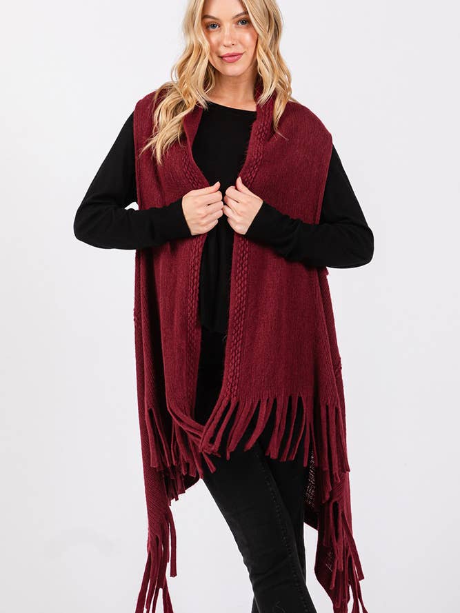 Hana - Vente Veste sans manches – femme - Gilet d'hiver en tricot à pompons à pois gaufrés9