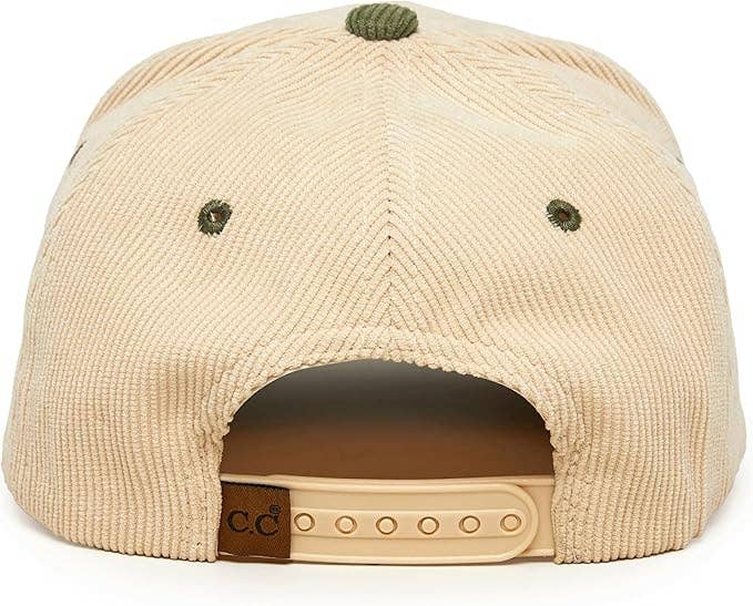 Funky Junque - Wholesale Baseball Cap - Unisex - Two Tone Vintage Corduroy Hat - Sage/Beige4