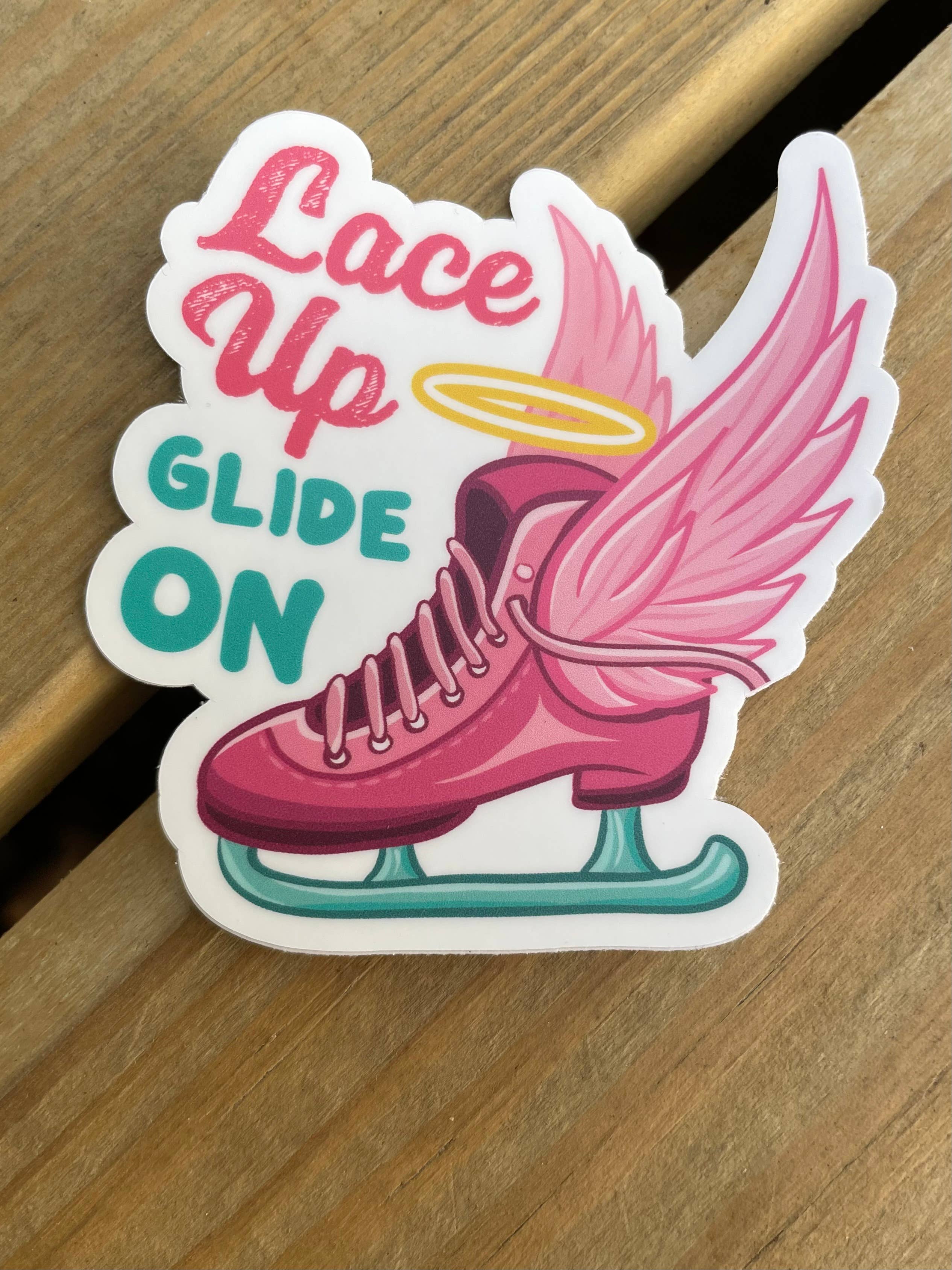 Denali & Co. - Wholesale Sticker - Lace Up, Glide On – Winged Figure Skate Sticker2