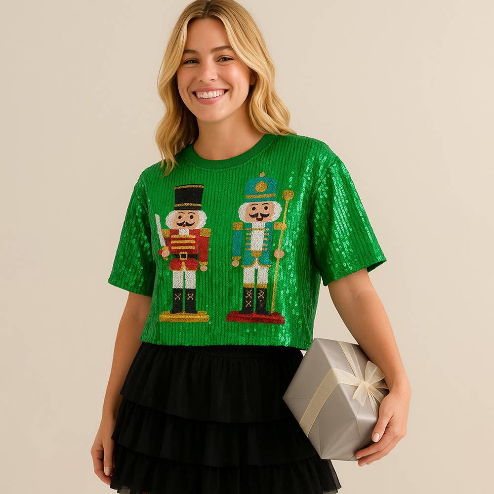 Sensibling Corp. - Wholesale T-Shirt - Women's - Sequin Nutcracker Holiday Party Shirt0