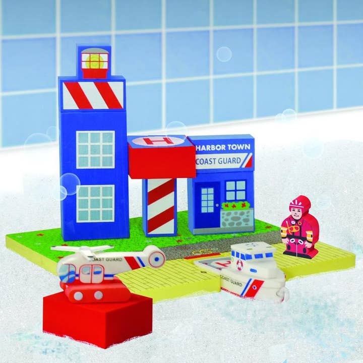 Just Think Toys - Wholesale Toy Set - Kids - BathBlocks Floating Coast Guard Set2