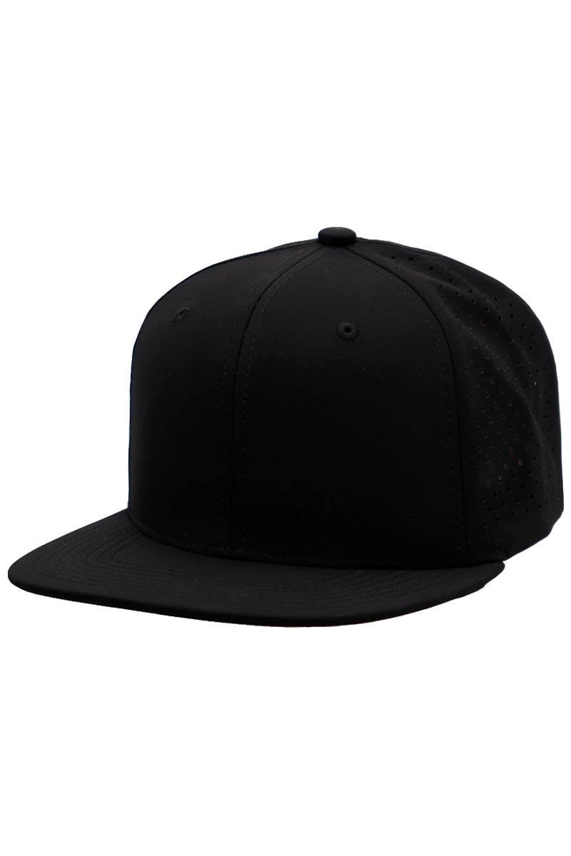 Cap Zone - Wholesale Flat Brim Cap - Unisex - Six Panel Flat Bill Perforated Snapback