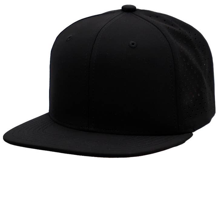 Cap Zone - Wholesale Flat Brim Cap - Unisex - Six Panel Flat Bill Perforated Snapback0