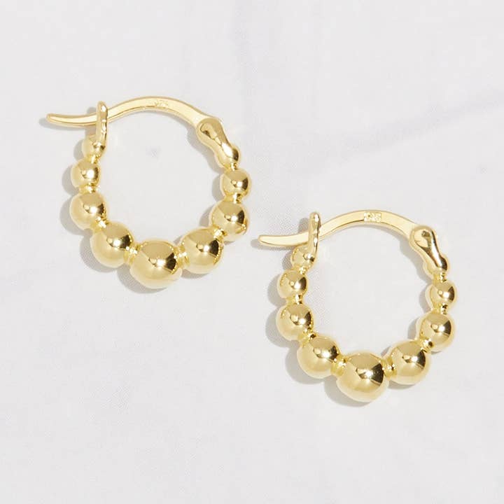 Graduated Beaded Hoop Earrings for wholesale by Sami Jewels