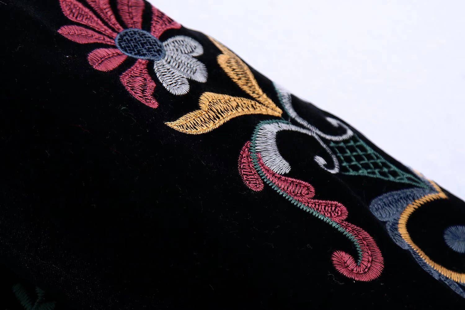 Black Vintage Floral Embroidered Cardigan Jacket for wholesale on Faire2