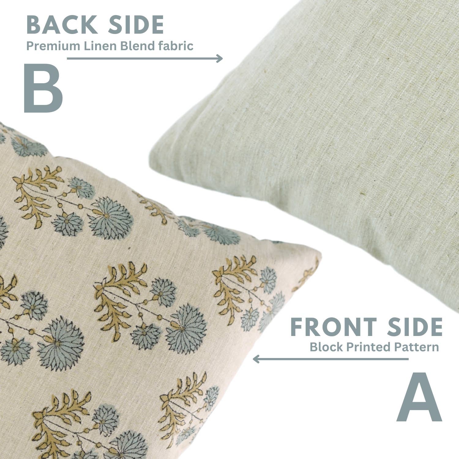 Fabdivine - Wholesale Throw Pillow Cover - Boho Decor Block Print Linen Blend Pillow Cover - Rishi8