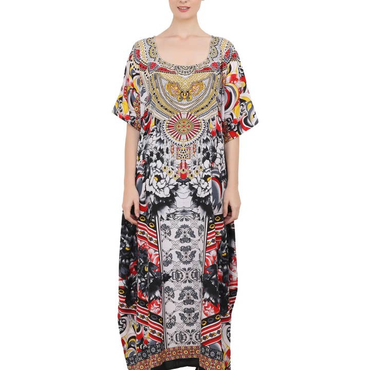 Women Long Kaftan Summer Caftan Dress 4 Colors 133 S-3XL for wholesale by Muqeem & Brothers