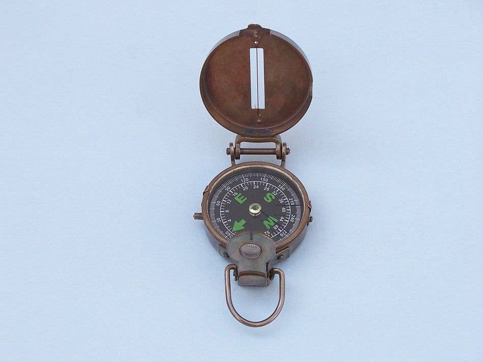 Hampton Nautical - Wholesale Navigational Compass - Antique Brass Military Compass 4"2