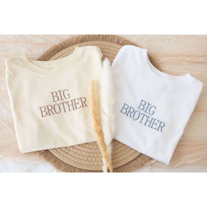 Nunu's Studio - Wholesale T-Shirt - Kids - Custom Embroidered Big Brother Neutral Toddler Tshirt