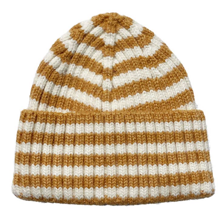 BONNET À RAYURES - DORÉ pour la vente par Bubu