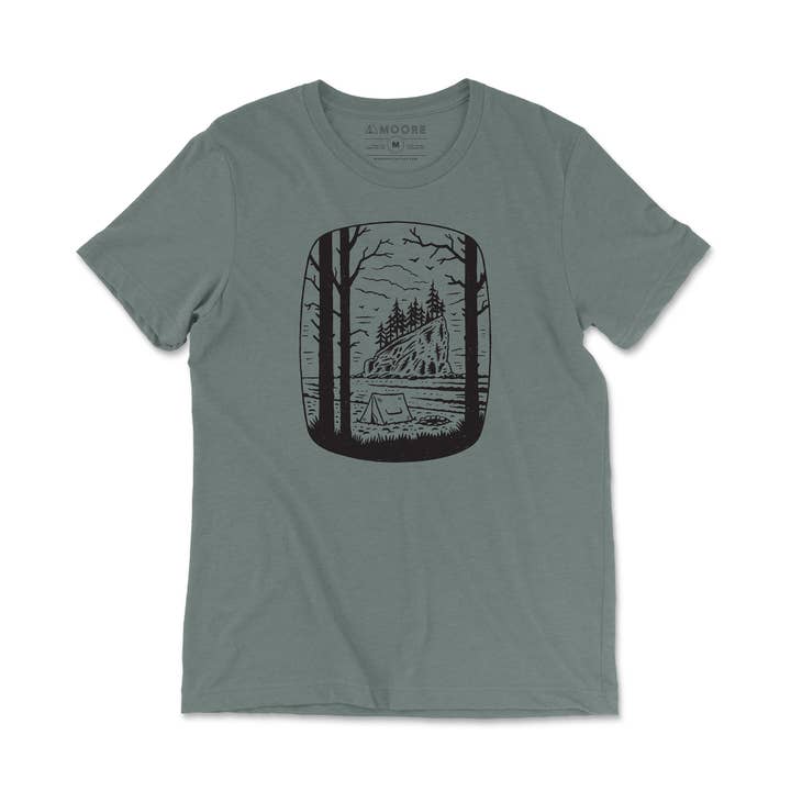 Coastal Camp Tee-Blue Storm Triblend for wholesale by Moore Collection