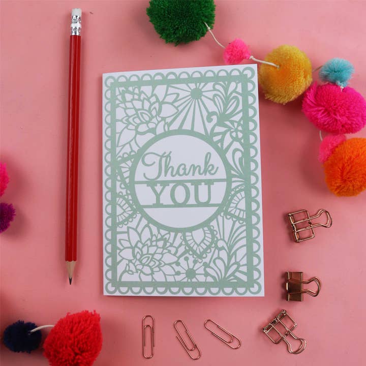 Thank You A6 Printed Card for wholesale by pogofandango