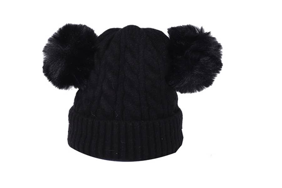 Nima Accessories Inc - Vente Bonnet – femme - Bonnet d'hiver pour femme avec pompon en fausse fourrure0