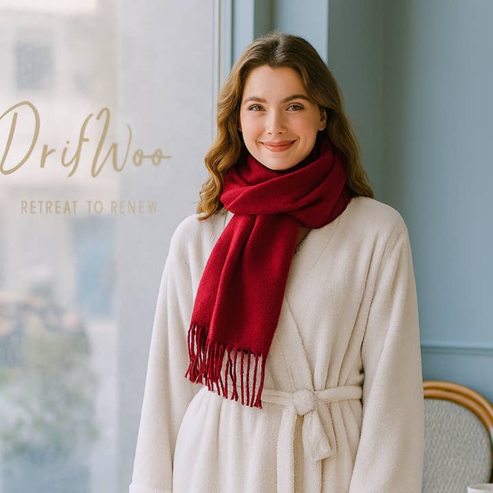 Zachte Tweekleurige Wintersjaal – Kasjmier-Aanraking Roze Omslag Feestdagen voor wholesale door DrifWoo