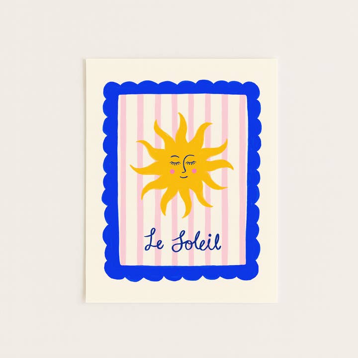 Le Soleil Sun Nursery Art Print for wholesale by Three Strands Design