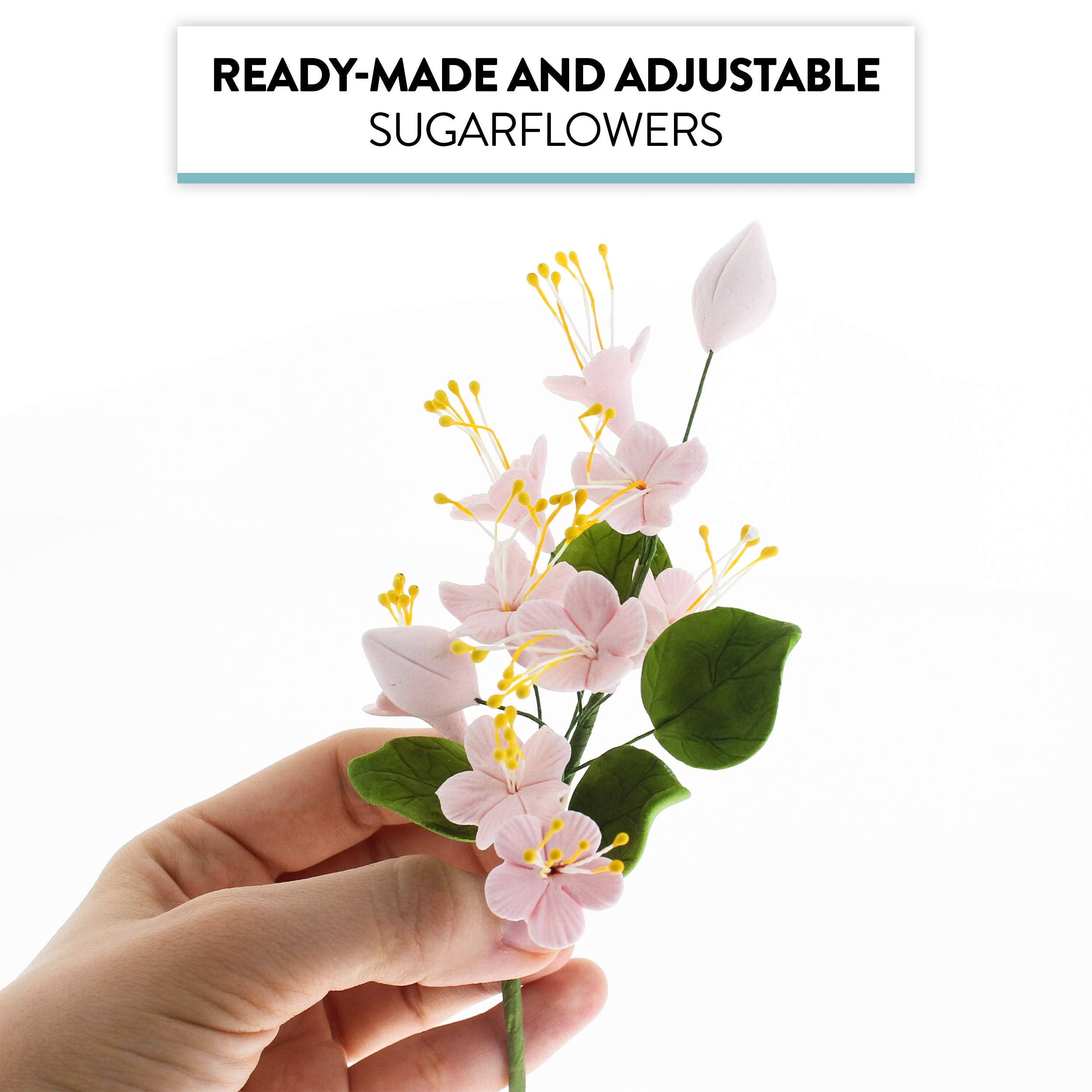 Global Sugar Art - Wholesale Cake/Cupcake Topper - Cherry Blossom Sugar Cake Flower Spray, by Global Sugar Art, Pink, 1 Count1