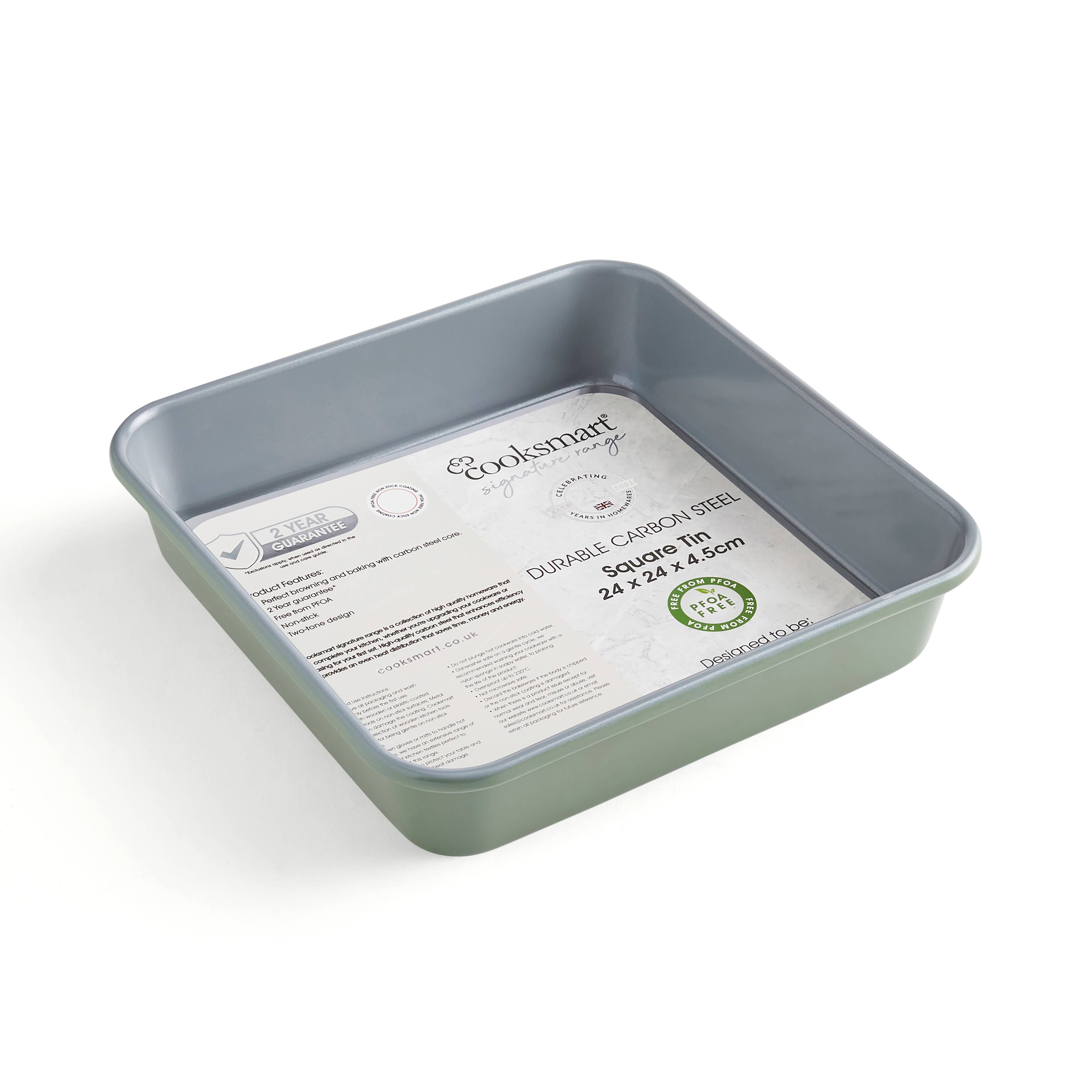 Green Two Tone Square Tin 24cm #2 for wholesale on Faire0