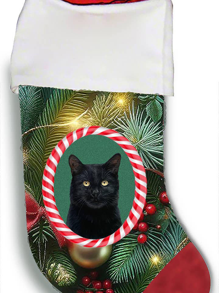 Gatto Nero a Pelo Corto - Calza di Natale per la vendita all'ingrosso da parte di Best of Breed Products