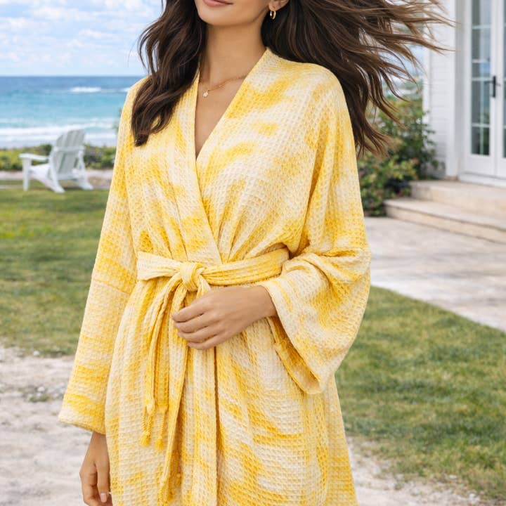 Accappatoio Unisex in Cotone a Nido d'Ape, Tessuto a Nido d'Ape per Bagno, Spiaggia e Spa, Taglia Unica Oversize (Copia) per la vendita all'ingrosso da parte di EBRU Home