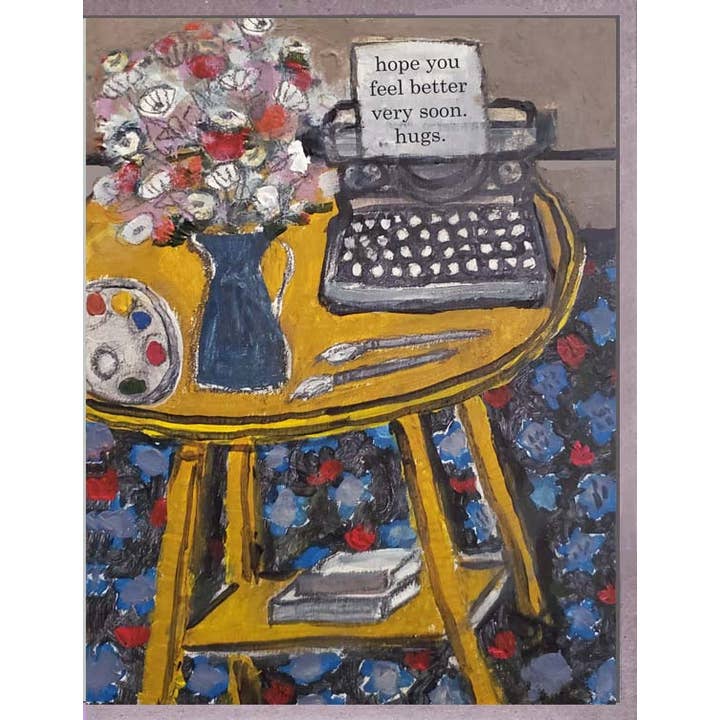 Typewriter. Get Well. Brenda OIson for wholesale by Blueberry Road Cards