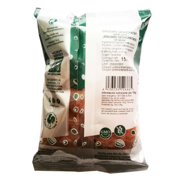 REMOVED BRAND – wholesale Hårt godis – DEHYDRERAD INGEFÄRA MED FRUKTOS påse 150g1