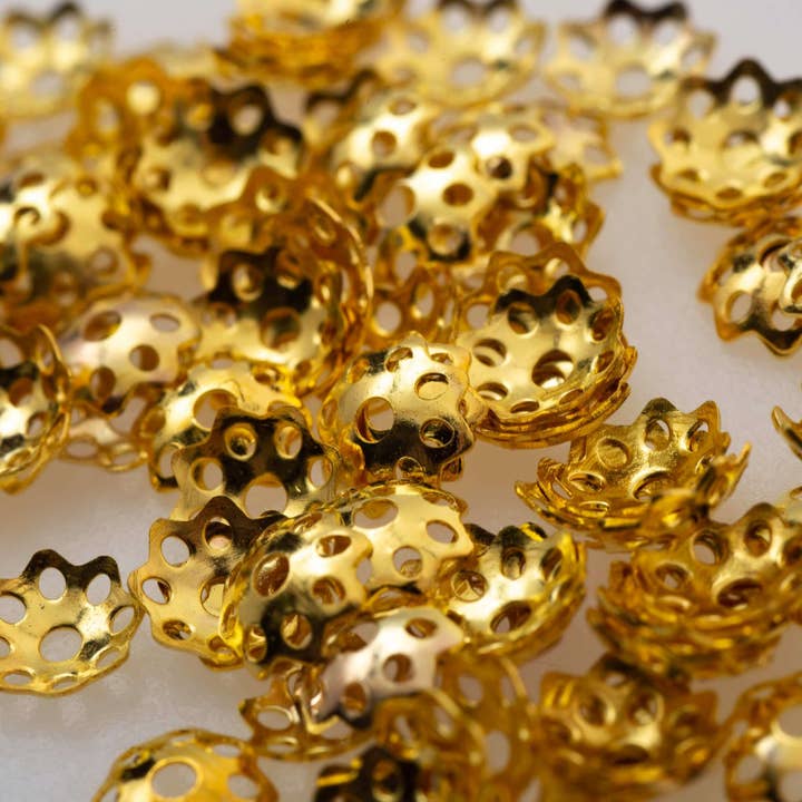 5.5mm Perforated Bead Cap - Made from Brass - Available in 5 Finishes - Sold Individually - BC300 for wholesale by Continental Beads