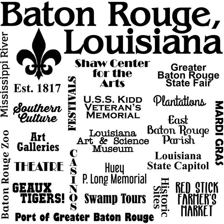 Distinctive Design Wholesale - Wholesale Sign - Baton Rouge, LA, Souvenir Home Decor Gift Tile
