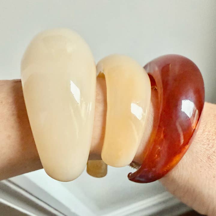 Lucite Cuff Bangle- Italian Resin Bracelet for wholesale by HoopLa