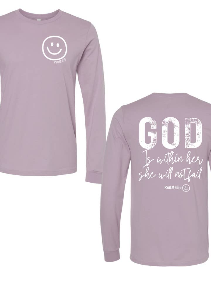 T-shirt à manches longues Psalm 46:5 pour la vente par Embroidery